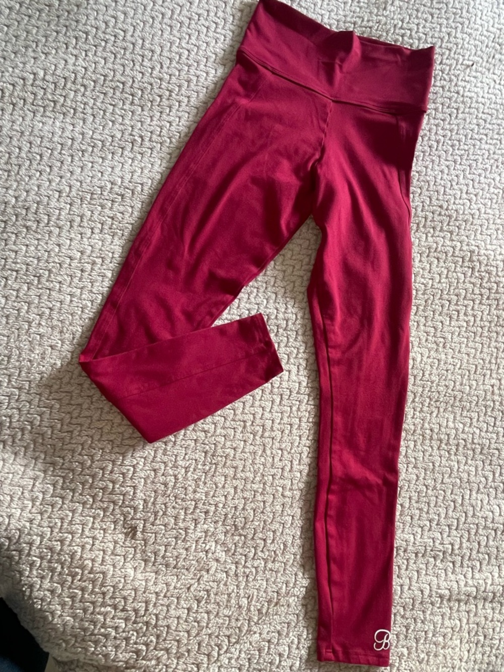 Bombshell Sportswear Raspberry Red Leggings with Logo Tag
